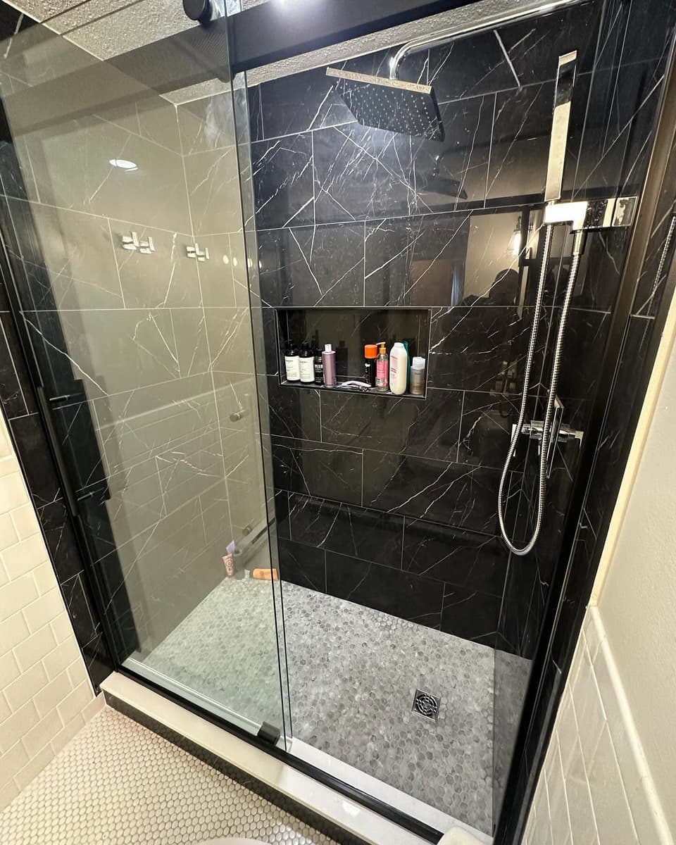 Tiled shower