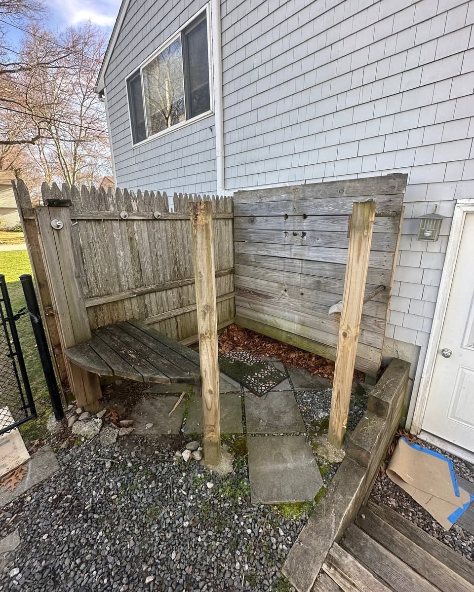 Outdoor shower before