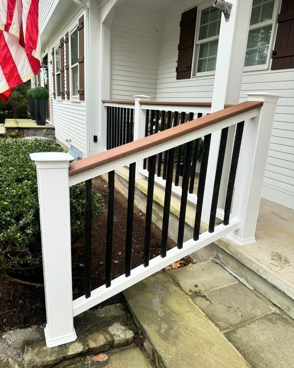 Finished porch railing